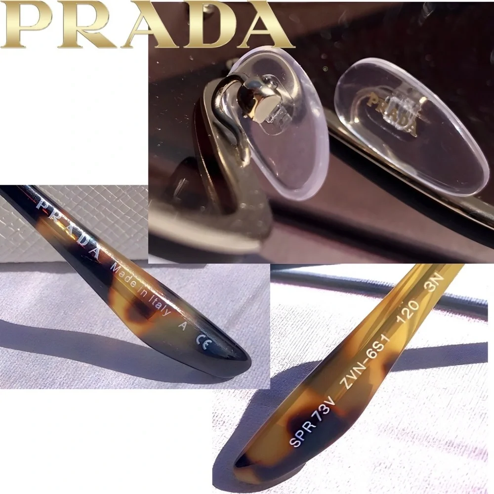 🆕 Prada bronze/brown studded shield sunglasses made in Italy 🇮🇹 (810)